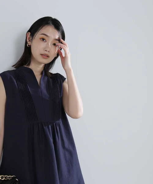 NATURAL BEAUTY BASIC 无袖衬衫 MEDIUM 藏青色 以 546 日元成交_樱花直邮