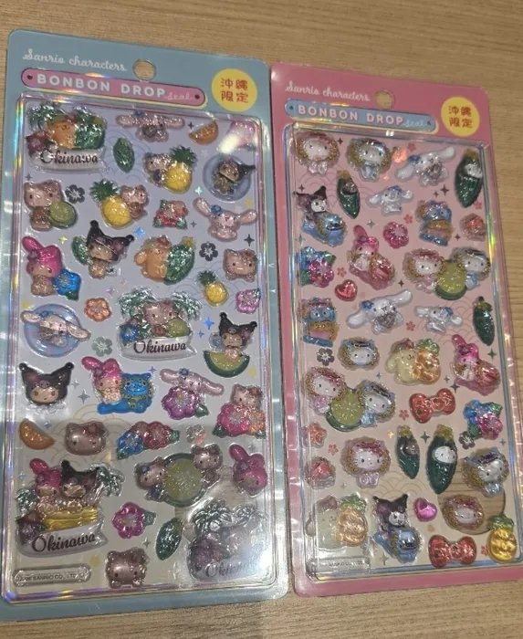 三丽鸥角色冲绳限定绒球滴胶贴纸 2 枚组 以 2400 日元成交_樱花直邮