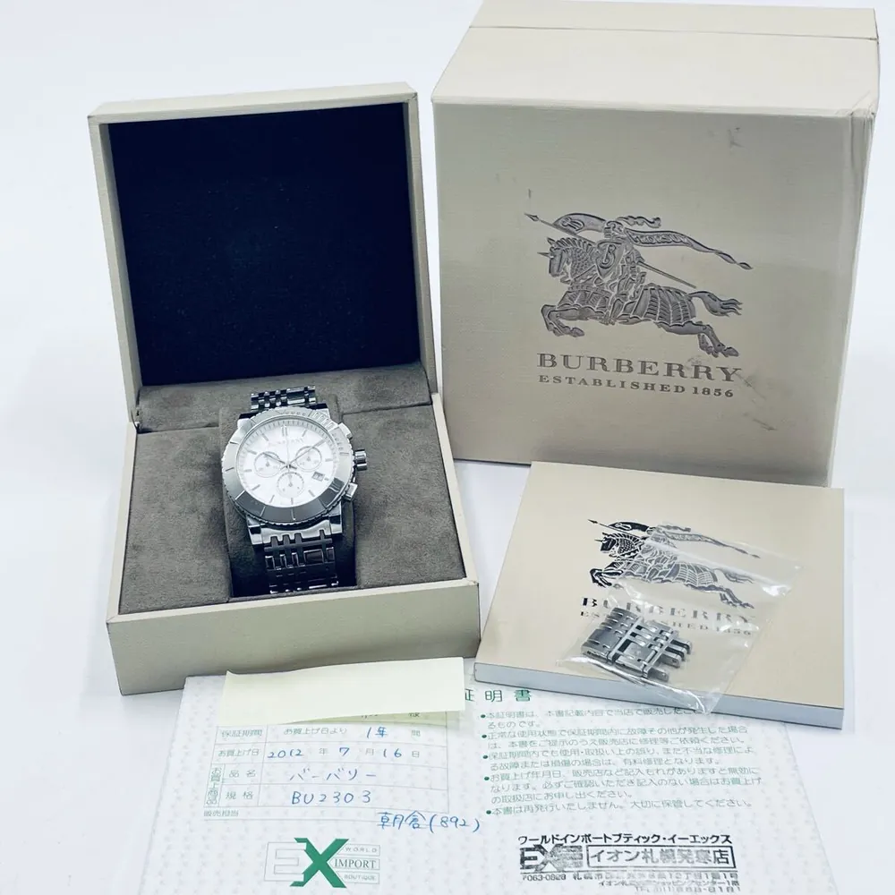 BURBERRY BU2303 计时腕表 白表盘 成交价 11700 日元_樱花直邮