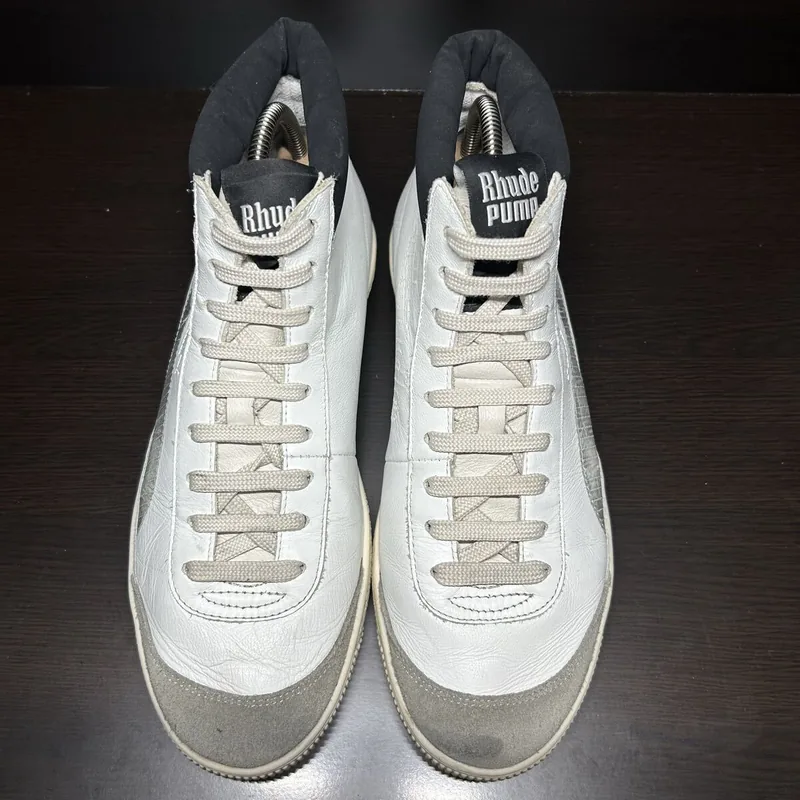 PUMA x RHUDE 高帮运动鞋皮革鞋面细节