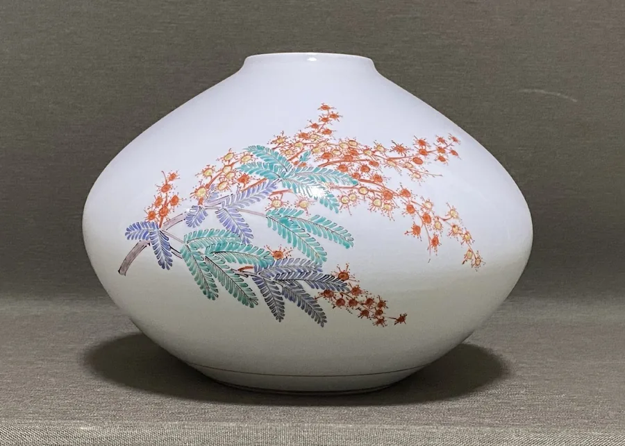花瓶附带共箱的箱面题字