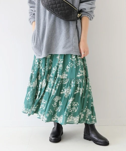 SLOBE IENA 绿色喇叭裙 中古成交价 1182 日元_樱花直邮